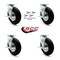 Service Caster 8 Inch Black Pneumatic Wheel Swivel Casters with Brakes and Bolt Swivel Lock Set SCC-100S280-PNB-TLB-BSL-4 - alternate 3